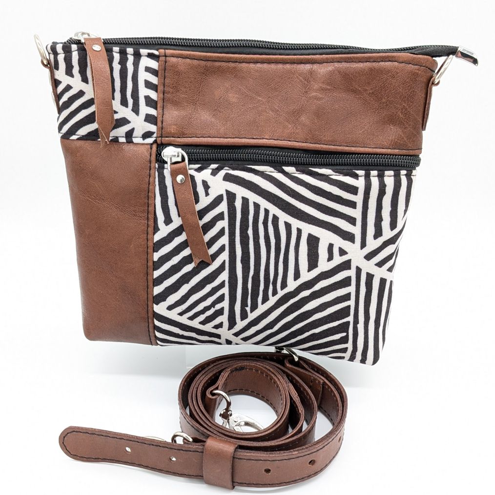 Mini Crossbodybag Nala Leder braun Zebra